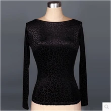 Костюм для латинских танцев, топ с длинными рукавами с изображением камня для женщин, зимний костюм для латинских танцев, костюм для упражнений topni