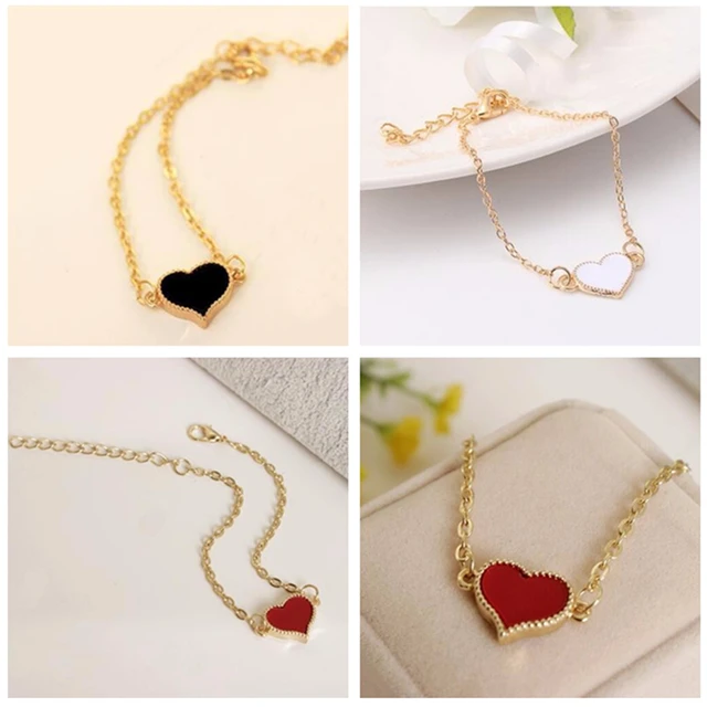 SL01 Cuore Rosso di Modo di Metallo Per Le Donne Oro Bracciali e Braccialetti di SL01 Cuore Rosso di Modo di Metallo Per Le Donne Oro Bracciali e Braccialetti di