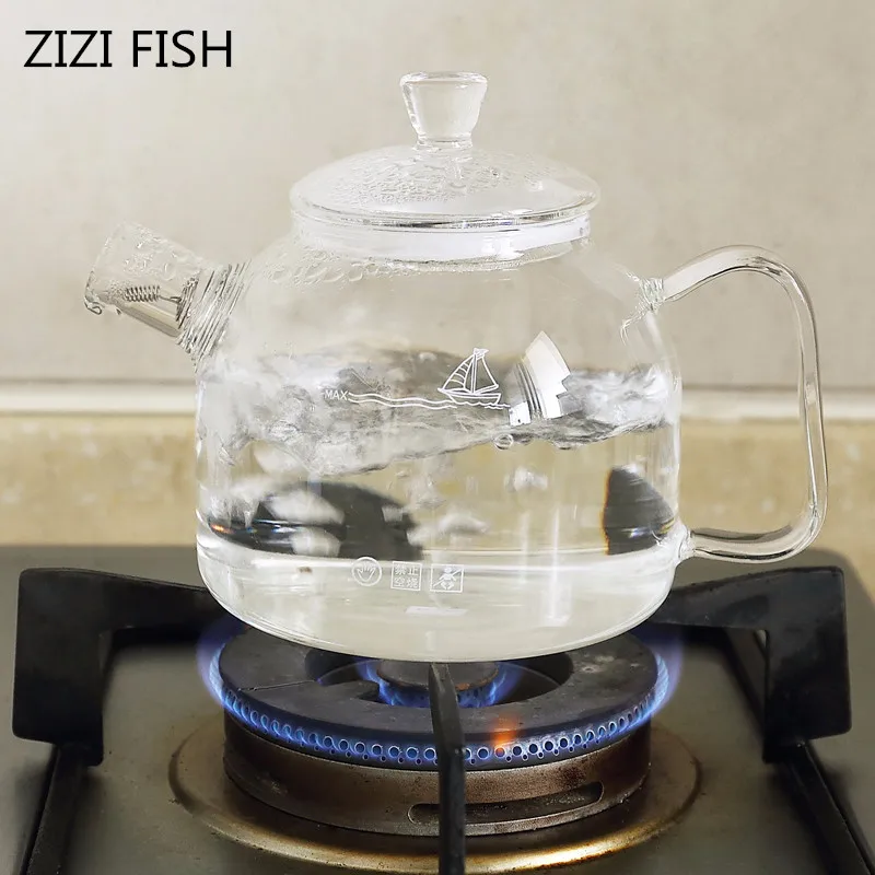 Transparent teapot High temperature Can open fire Glass kettle Heat