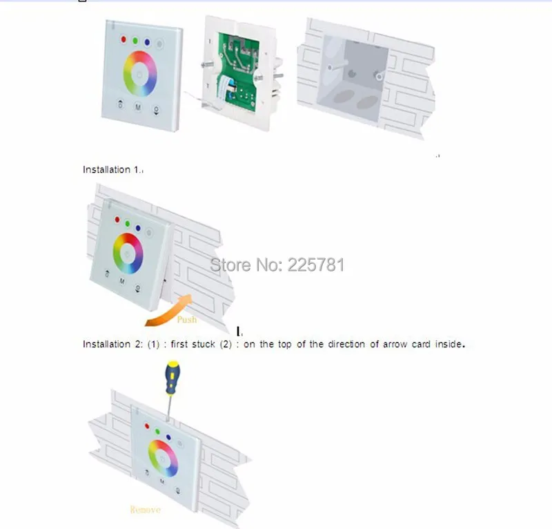 Painel de Parede Faixa de Luz plus Painel Painel de Toque Controlador de rf plus Amplificador Amplificador plus Power sem Fio Conjunto com Painel Luz de Tira de Parede Controlador Rgb Led 5050 300 Leds de Toque plus Power 10 China led strip light rgb Suppliers