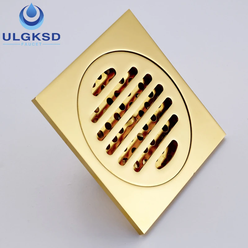 

Ulgksd Free Shipping New Style Factory Direct Sales Bathroom Shower Square Drain Strainer 10*10cm Antique Brass Finish
