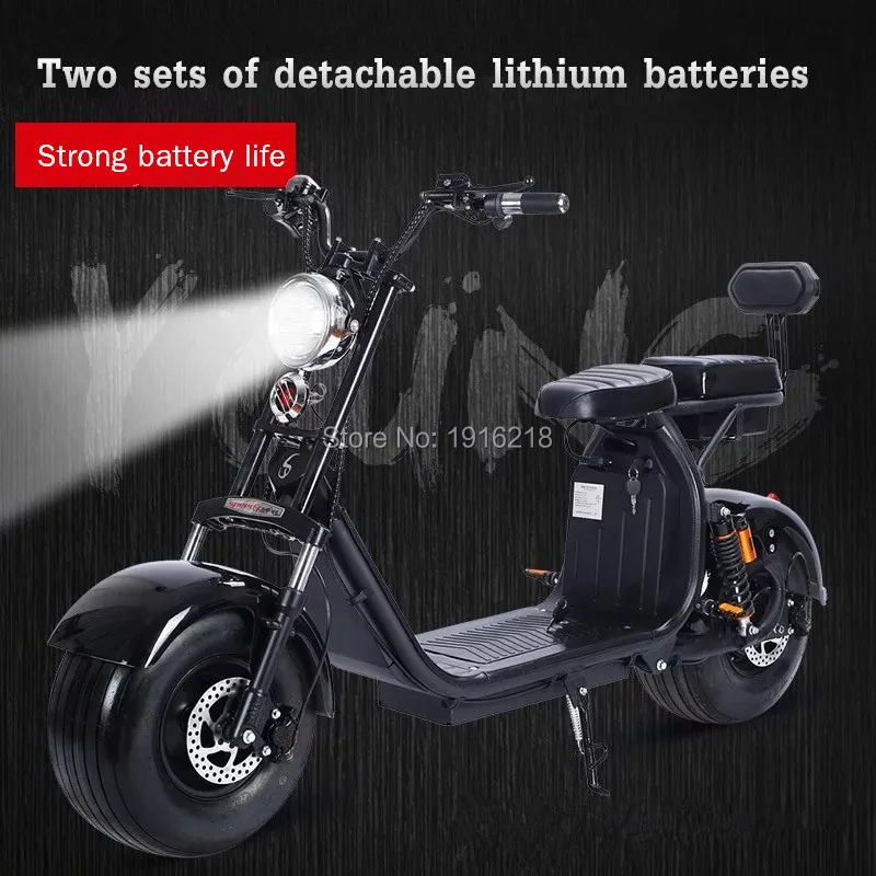 Two-seat With APP Off Road Big Tire Motorcycle Two Wheel 18*9.5inch City Hoverboard Harley Electric Scooter