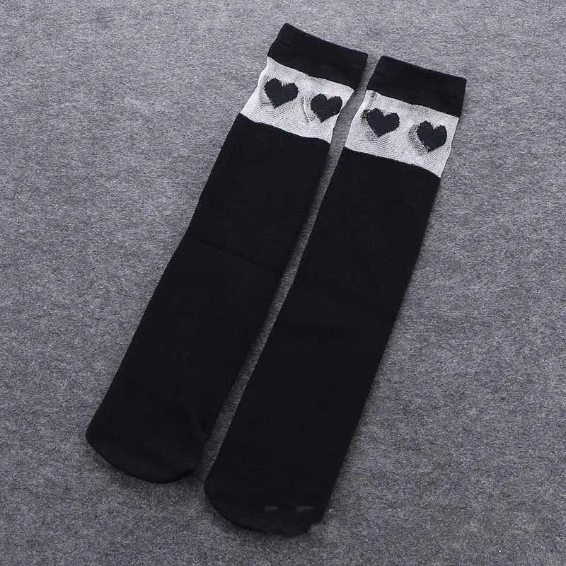 6 пар осенне-зимних Хлопковых Носков для малышей повседневные носки для новорожденных девочек Нескользящие эластичные носки для детей от 1 до 10 лет - Цвет: black heart