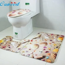 SP 21 Mosunx в деловом стиле 3 шт./компл. ванная комната Нескользящая синяя стойка для тряпок в стиле океана+ крышка для унитаза+ коврик для ванной C