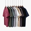 Summer Cotton Linen Kung Fu Shirt Blouse Mens Short Sleeve  Traditional Chinese Tang Suit Top Male Tai Chi Uniform 1