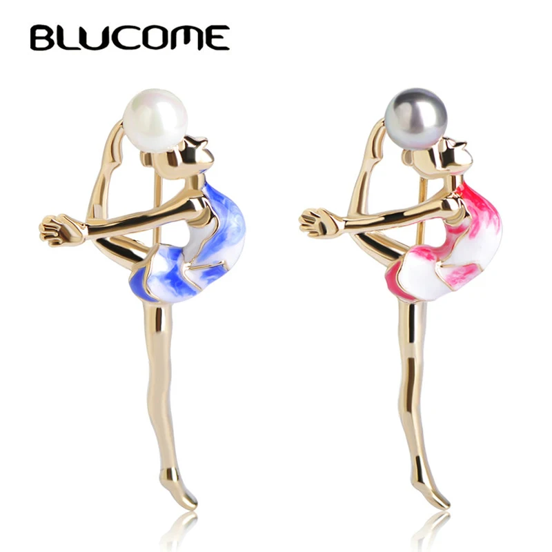 Blucome 55% оптовая продажа 10 штук модная брошь спортивная гимнастика Одежда для