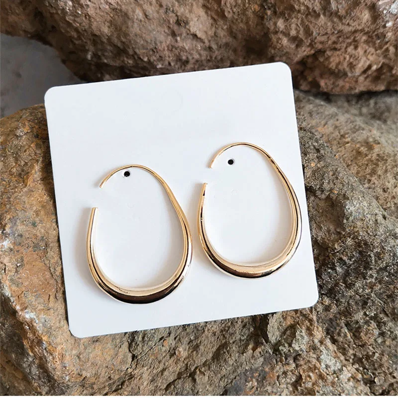 

Vintage Gold Big Oval Drop Earrings Trendy Kpop Earrings Fashion Jewelry Women Accessories Gifts for Women 2019
