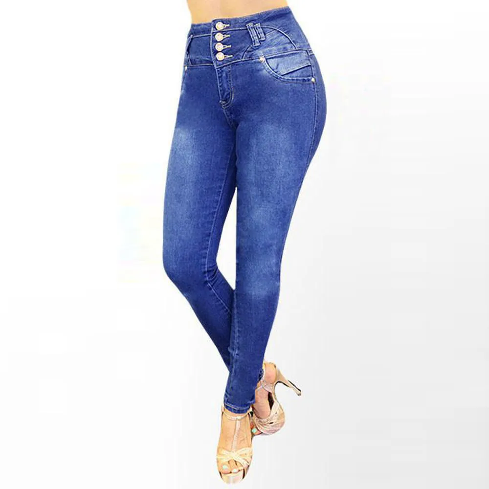 Для женщин высокой талией узкие джинсы стрейч Узкие штаны до середины икры Длина джинсы новый стиль горячие распродажа, модная обувь летние
