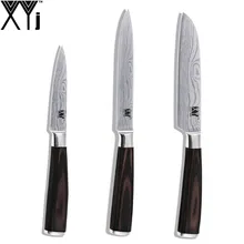 Top verkauf xyj marke 7cr17 edelstahl messer 3,5 “schäl 5” Utility Santoku Küchenmesser Biegen Farbe Holzgriff Messer Set