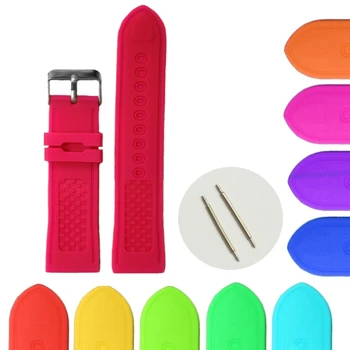 

24mm Love Red Color Silicone Jelly Rubber Ladies Watch Band Straps WB1065M24JB