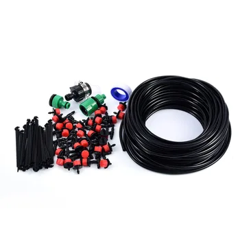 

25m DIY Micro Drip Irrigation System Plant Self Automatic Watering Timer Garden Hose Kits With +30x Adjustable Dripper