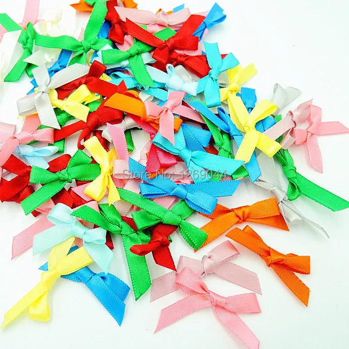 

20pcs Many color Small bow flower ribbon bow Appliques Craft DIY Sewing Craft