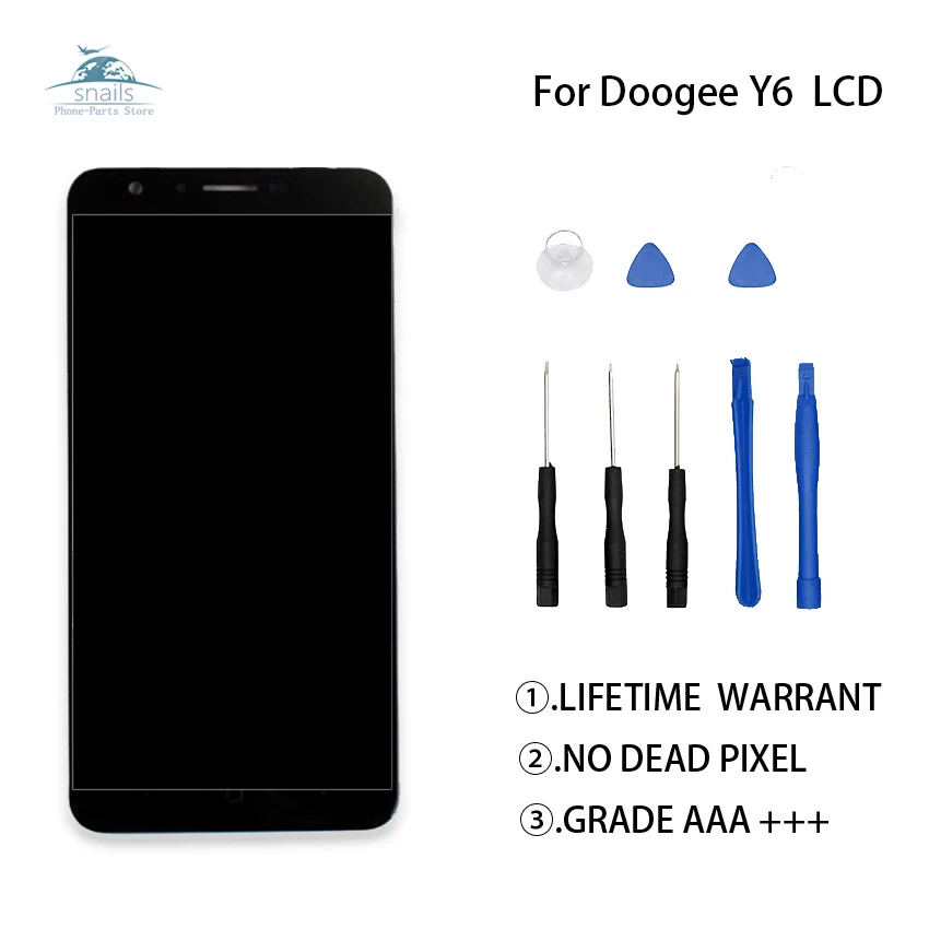 ЖК-дисплей для Doogee Y6 Y6C экран сенсорный ЖК-цифровой Телефон Запчасти Для ЖК-экран