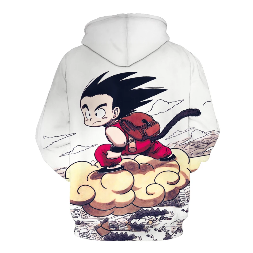  Anime Dragon Ball Z Pocket Hooded Sweatshirts Kid Goku 3D Hoodies Pullovers Men Women Long Sleeve O