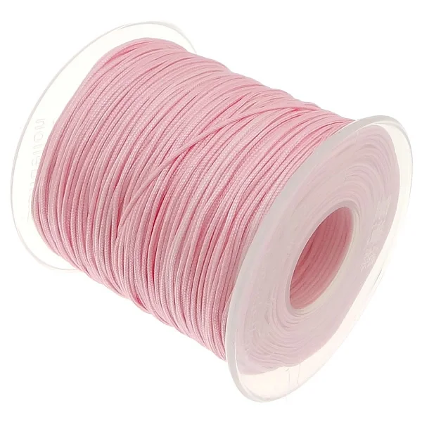 1 мм нейлоновый шнур 100 ярдов нить нейлоновый шнур пластиковая катушка веревка бисер Подходит для европейского изготовления DIY для браслета ожерелье шнур пластик Sp - Цвет: pink
