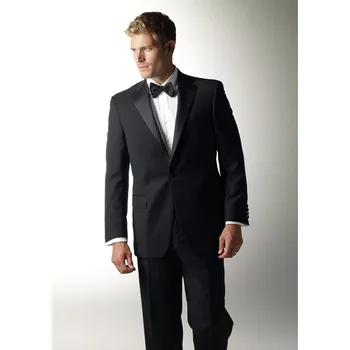 

New Smoking New Wedding Suits For Men Groom Tuxedos Notched Lapel Two Piece Mens Slim Fit One Button Groomsm (jacket+pant)