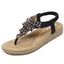 Women Sandals Fashion Flip Flops Women Shoes Crystal Floral Ladies Sandals 2019 Summer Flat Shoes Bohemian Beach Sandals women shoes flip flops eva sole clanvas belt summer bohemian style beach sandals