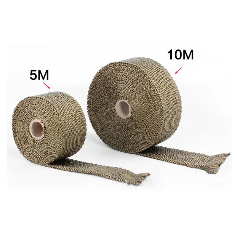 

5M 10M Thermal Exhaust Tape Exhaust Pipe Wrap Header Heat Resistant Cloth For Motorcycle Exhaust System With Fixed Strap Hot