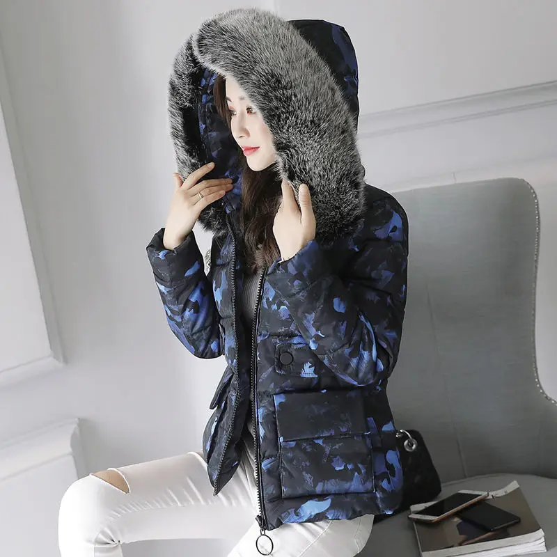 

Winter Jacket Women 2017 Korean Style Fashion Large Fur Collar Hooded Down Parka high quality Thick Warm Winter Coat