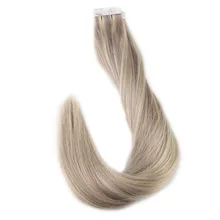 Полный блеск, изюминка, 40 шт., 100 г, человеческие волосы, цвет пианино,#18 пепельный блонд и 613, волосы для наращивания на ленте, машина, сделанная remy