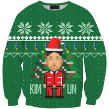 Весенние и осенние новые Trainning Упражнение Свитеры для женщин Рождество забавные печать Мужской Свитеры для женщин