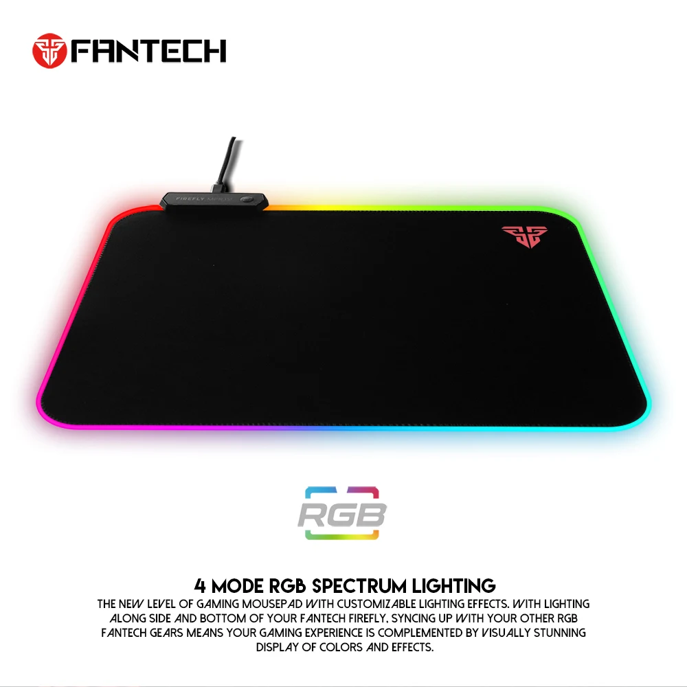 Fantech MPR351 RGB коврик для мыши игровой коврик для мыши 35x25x0,03 см USB Коврик для мыши ультра-гладкая тканевая поверхность с запирающимся краем для геймера