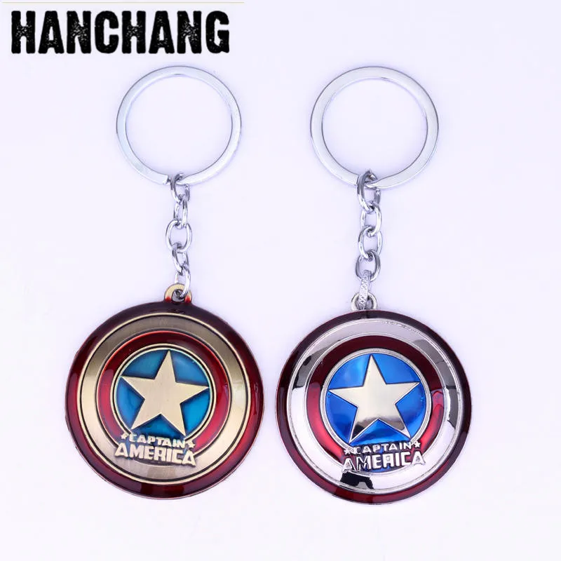 

Movie Superhero American Captain Key Chain American Captain Shield Pendant Keychain Ring Bag Purse Hanging Key Holder Chaveiros