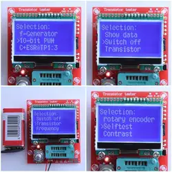 DIY комплекты цифровой комбинированный компонент M8 Транзистор тестер Конденсатор LCR диода Емкость СОЭ метр ШИМ меандр 12864 ЖК-дисплей