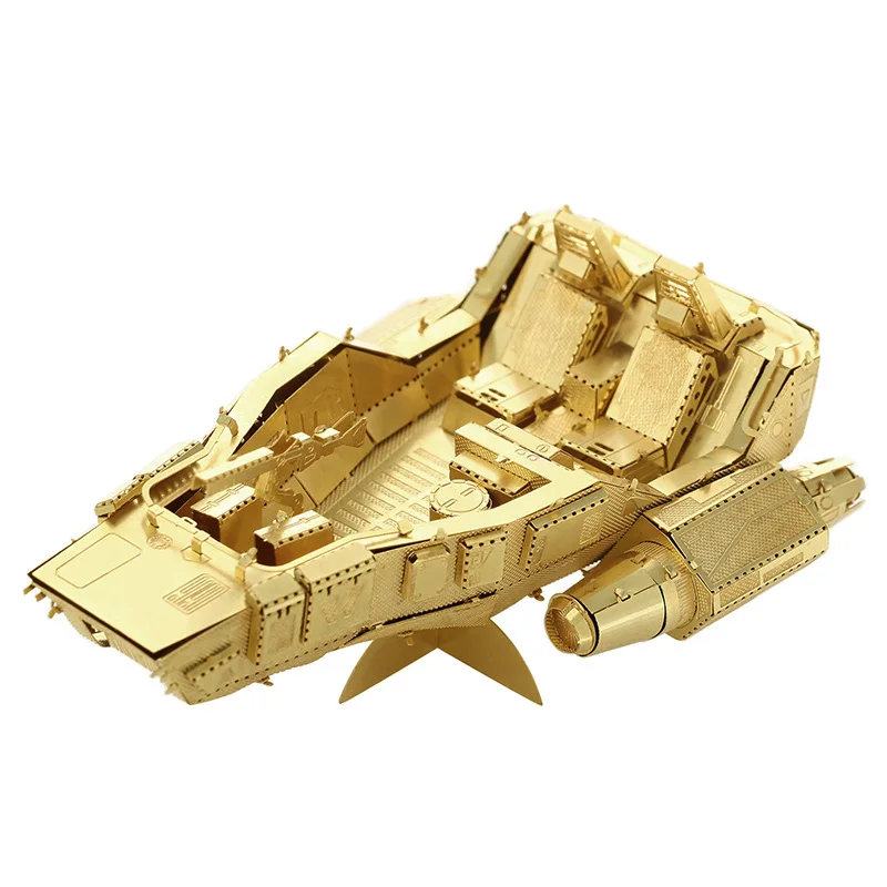 Gold Yuan order snow car model laser cutting 3D puzzle DIY metalic spacecraft jigsaw free shipping