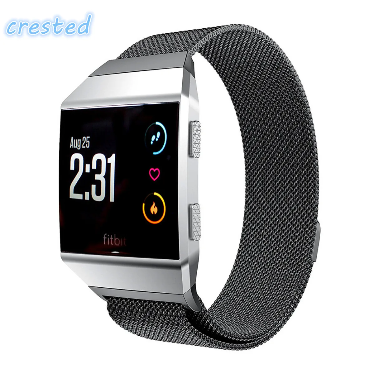 Хохлатая Миланская петля ремешок и браслет из нержавеющей стали для fitbit ионной