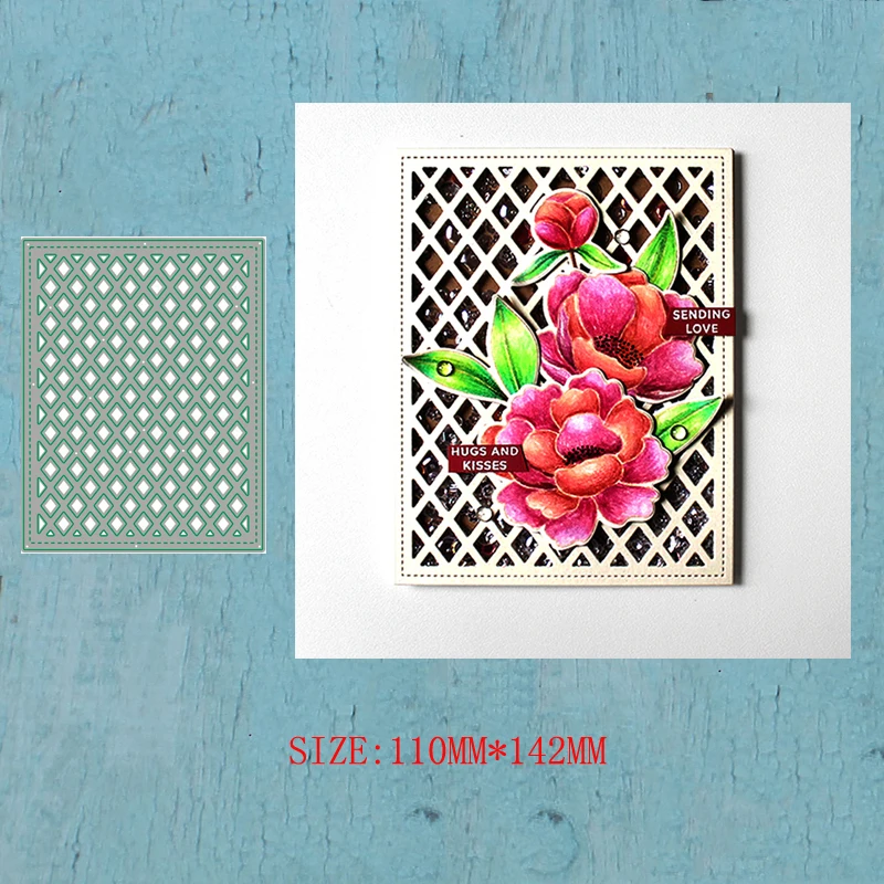 

LLove CCraft Lattice Background Metal Cutting Dies for DIY Scrapbooking Album Paper Cards Decorative Crafts Embossing Die