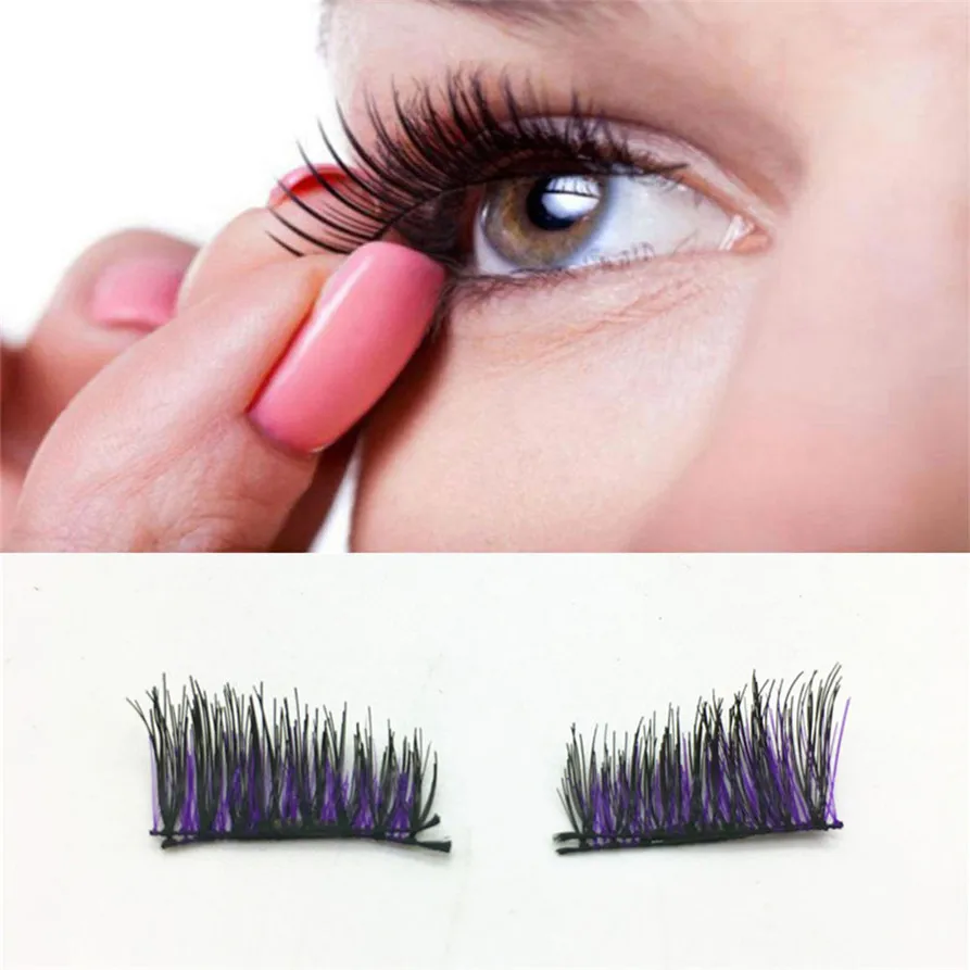 

4pcs (1 Pair) Magnetic Eye Lashes 3D Reusable False Magnet Eyelashes Extension