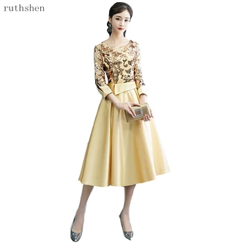 

ruthshen Gorgeous Gold Silver Burgund Navy Green Prom Dresses 2019 Prom Gown Scoop Shiny Sequined Back Zipper Evening Party Gown