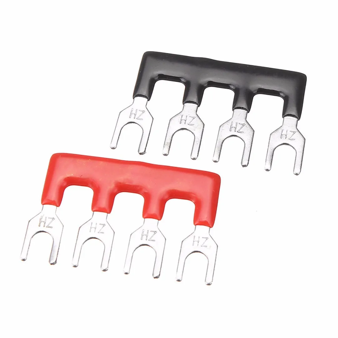 Double Row Wire Barrier Terminal Block 600V 15A 4P 55x21x17mm + 2 Connector Strips For Electronic Circuit