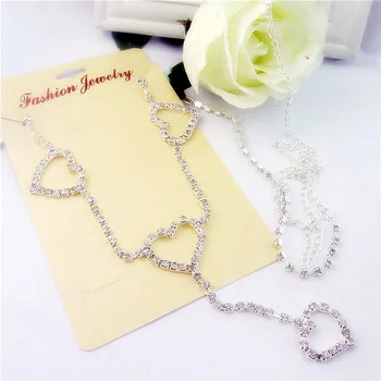 America Burst Rhinestone Heart Chain5