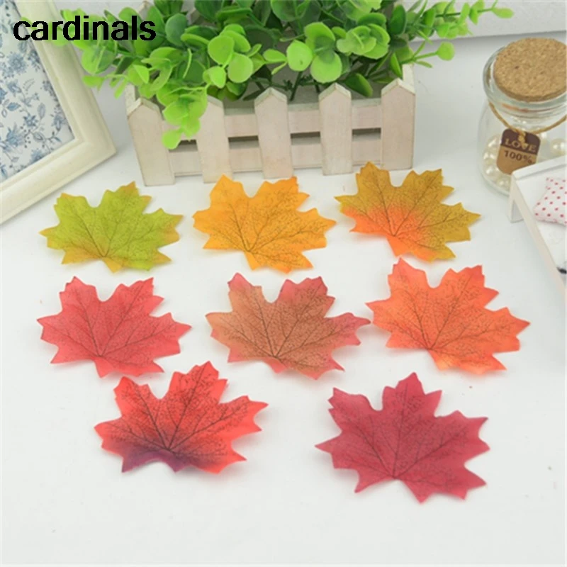 

20pcs Artificial Silk Maple Leaves Multicolor Fake Flower Leaf For Wedding Party Decoration Background Scrapbooking Craft Cheap