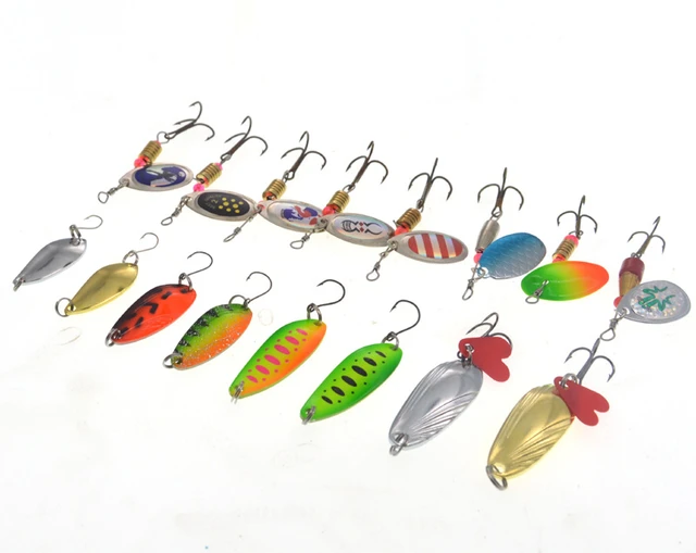 Fishing Spoon Lure Kit 8/16 Pieces Set Spoons Artificial Spinnerbait Lures  Hard Bait Colorful Sequins - AliExpress