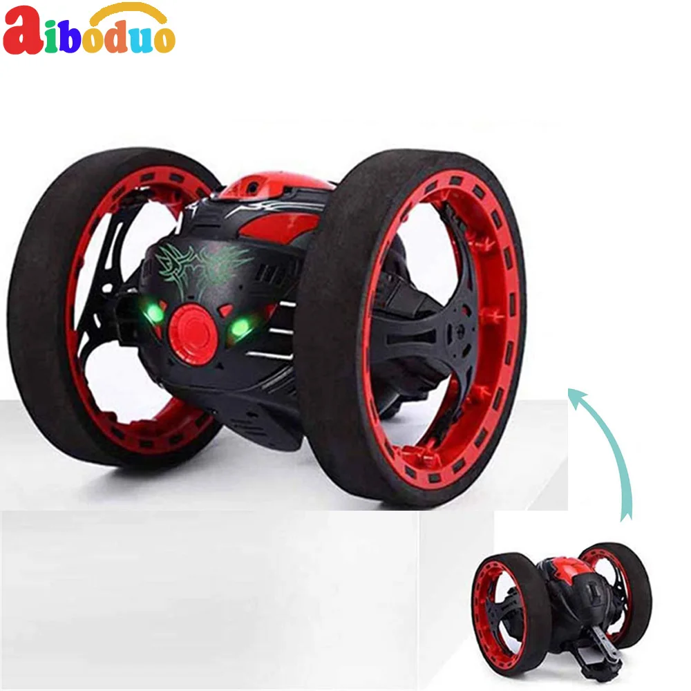 6PCS Aiboduo Mini Cars Bounce Car  2.4GHz RC Car with Flexible Wheels Rotation Remote Control Robot Car Toys for Gift