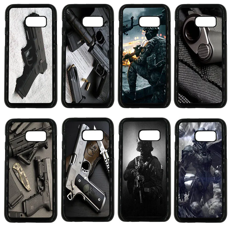 For Samsung Galaxy A3 A5 A7 A8 2015 2016 2017 2018 Note 8 5 3 2 Shell Army Fan Weapons Guns Phone Cases Hard PC Plastic Cover |