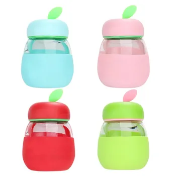 

1 PCS 4 Colors 300ml New Baby Cute Cartoon Glass Cup Kids Children Hand Cups S1