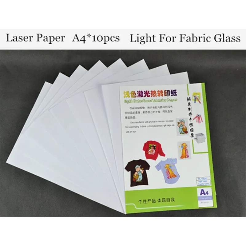 (A4*10pcs) Color Laser Heat Transfer Printing Paper Warm Peel Light
