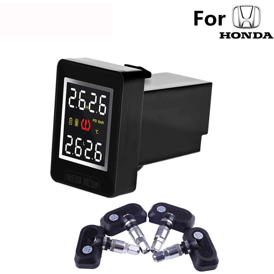 

Solar Energy Car TPMS Tire Pressure Monitor & Temperature Monitoring System Real Time Digital Display Alarm