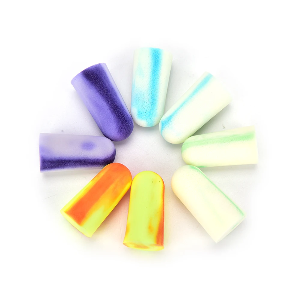 4Pairs  Travel Sleep Noise Prevention Earplugs Colorful Soft Foam Ear Plugs Noise Reduction For Travel Sleeping Health Boxed
