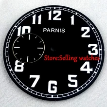 40,8 мм черный циферблат подходит 6497 механизм корпус часов светящиеся знаки