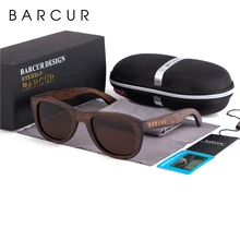 BARCUR коричневые очки ретро деревянные очки мужские бамбуковые женские солнцезащитные очки унисекс с футляром очки