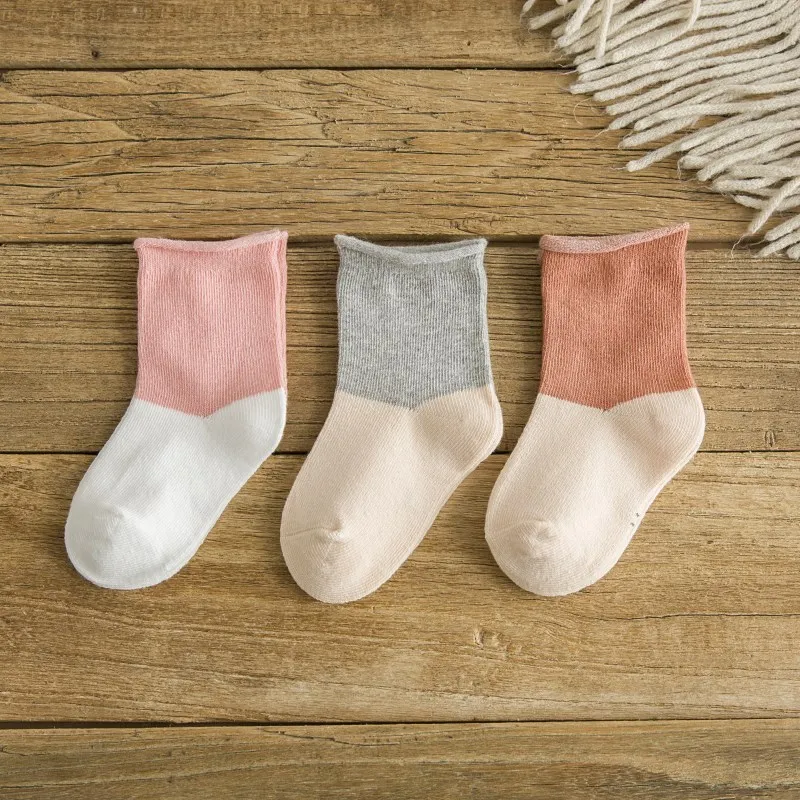 3 пара/лот; коллекция года; носки из чистого хлопка для новорожденных; Милые осенне-зимние детские носки; теплые носки - Цвет: style 1