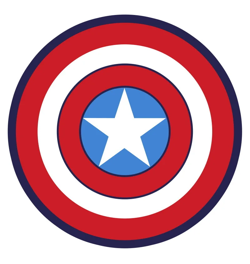 

Living Room Kids Room Rug Captain America Mat for Bedroom Cute Cartoon Round Carpet Non-Slip