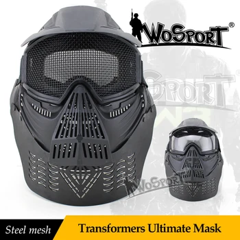 

WoSporT Outdoor CS Transformers Ultimate Mask Steel Mesh Full Face Tactical Military BBGun WarGame to Protect Neck Wire Visor