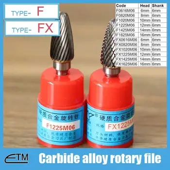 

1 piece Tungsten Carbide alloy rotary file milling cutter drill bit for carving sculpture Type F head 6mm~16mm DT50F