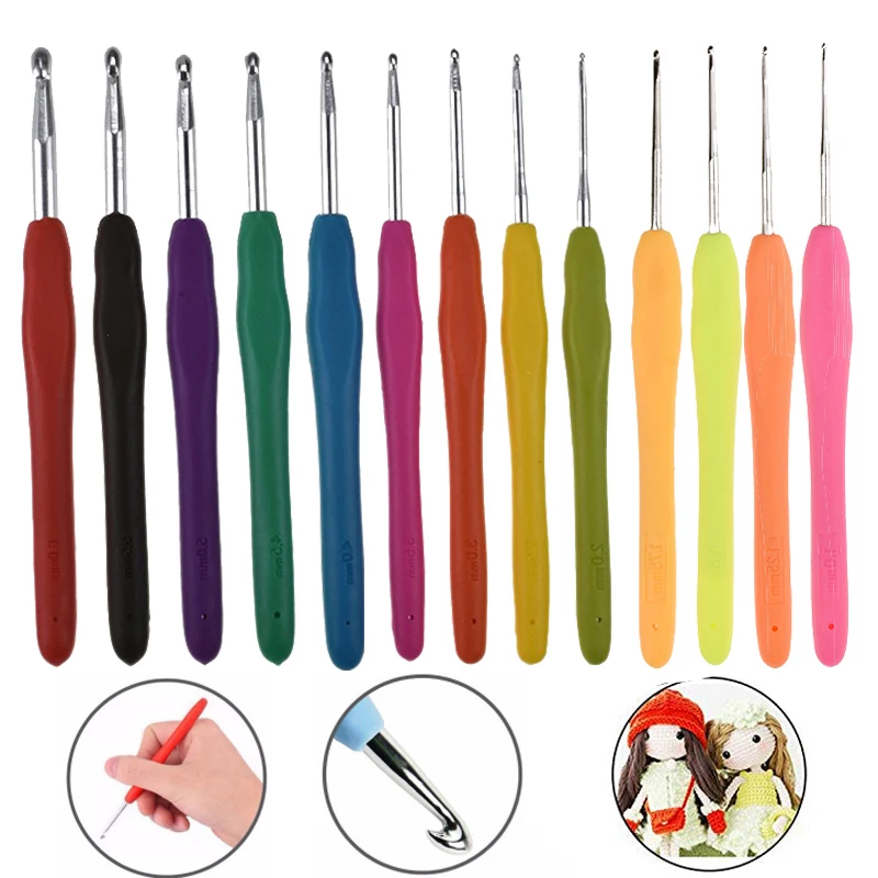 New 1.0-6.0mm Crochet Hook Sets Soft Grip Handle Yarn Weave Knitting Hooks Needles  DIY Craft Sewing Needles For Women Mom Gift  (3)